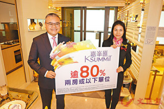 Kai Tak K⋅Summit Provides Mainly Starter Homes; Prices Will Be Offered Today of the Soonest; Small-sized Units Are over 800 with Two-Bedroom Units Accounting a Half. 