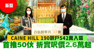 CAINE HILL 190尺户542万入场  首推50伙  折实尺价2.6万起