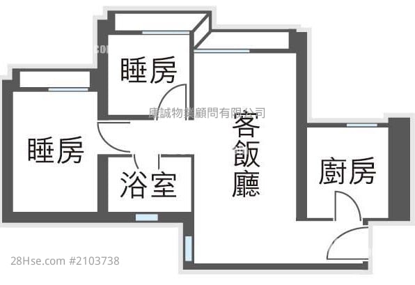 鲤安苑 租盘 2 房 , 1 浴室 506 平方尺