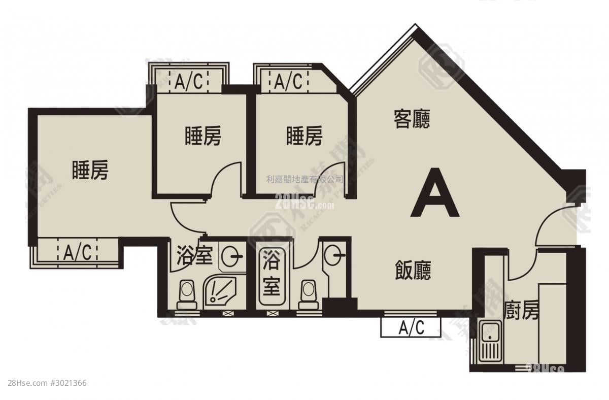 Nan Fung Plaza Sell 3 bedrooms , 2 bathrooms 659 ft²