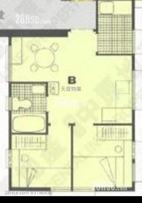 富悦阁 售盘 2 房 , 1 浴室 340 平方尺