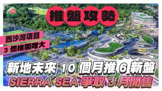 新地啟動推盤攻勢 預計10個月內推出6個新盤共3167伙 西貢SIERRA SEA爭取3月開售
