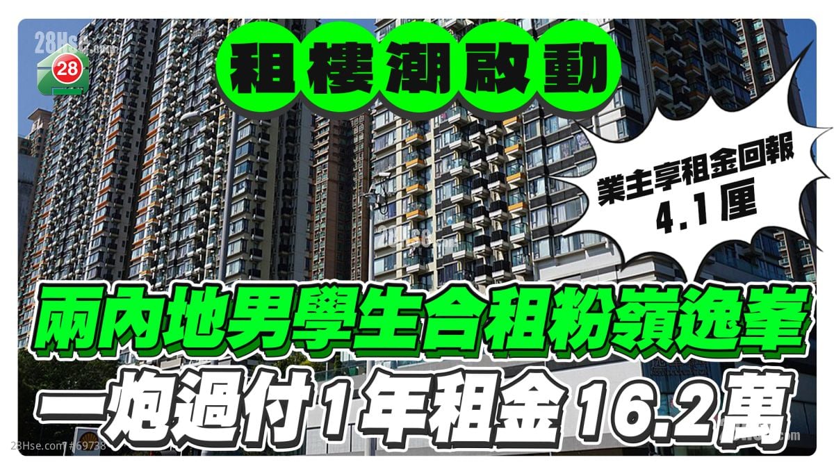 兩內地男學生合租粉嶺逸峯 一炮過付1年租金16.2萬