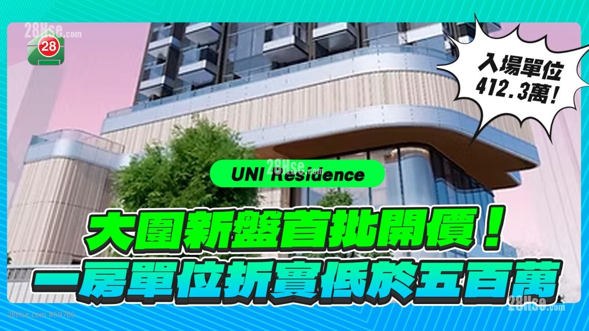 沙田Uni Residence首批开价！一房单位折实格均低于500万！
