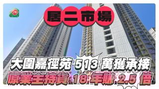 大圍居屋嘉徑苑議價後居二市場價$513萬獲承接 原業主持貨18年賺2.5倍
