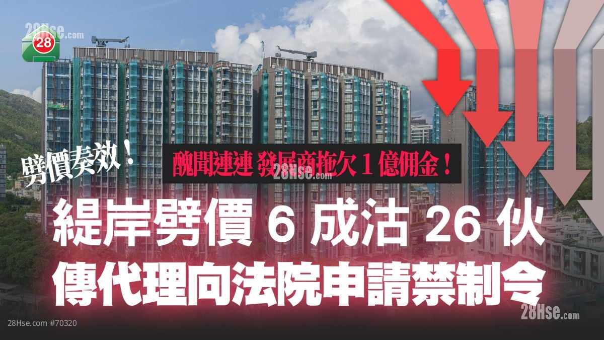 劈價奏效｜緹岸拖欠佣金下仍沽26伙  代理或向法院申請禁制令
