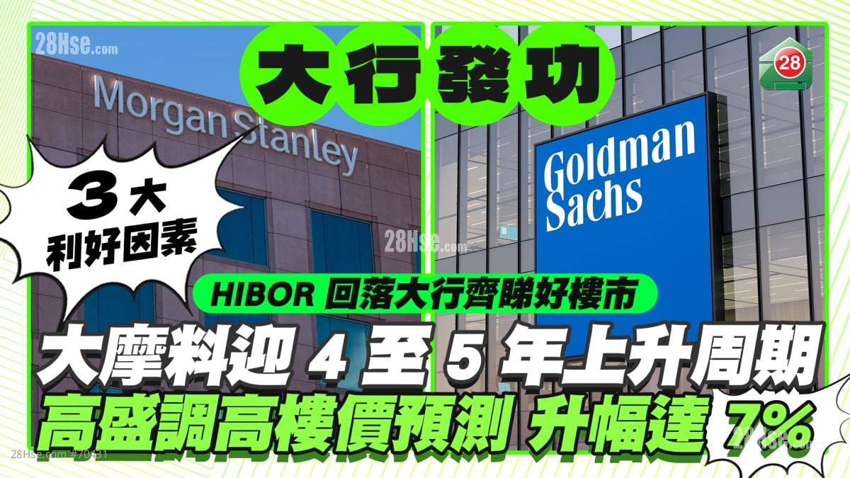 HIBOR回落大行齊睇好樓市｜大摩料迎4至5年上升周期 高盛調高樓價預測升幅達7%