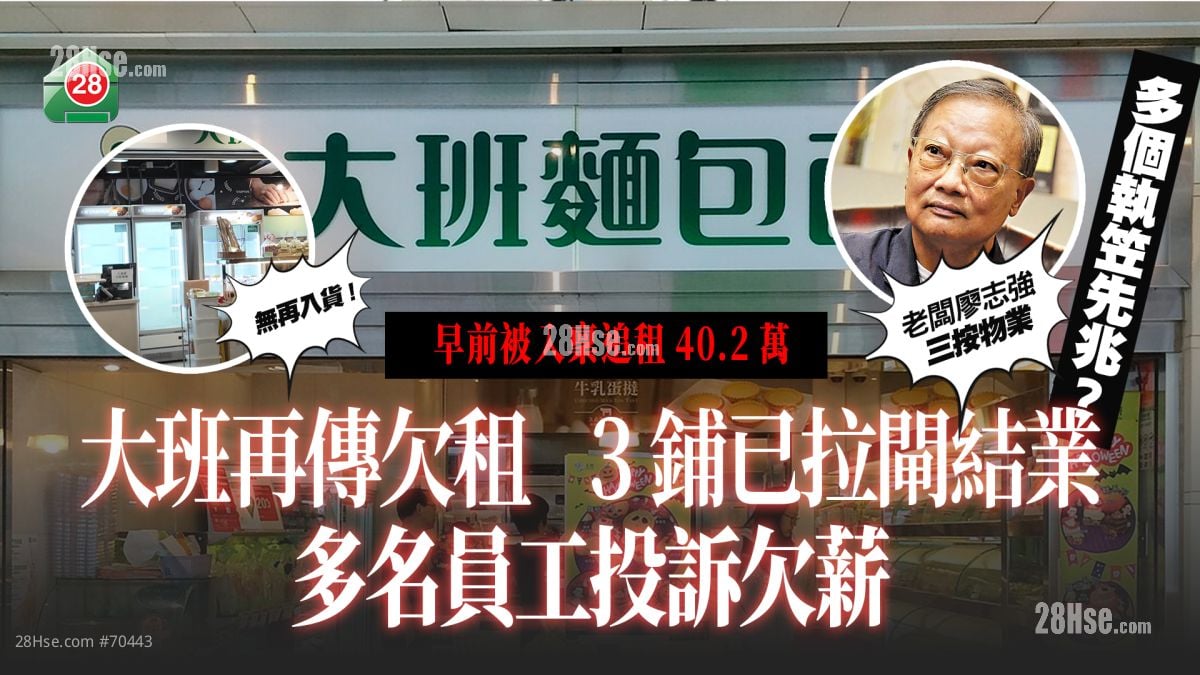 多个执笠先兆？｜大班再传欠租    3铺已拉闸结业  约10名员工投诉欠薪 老板曾三按物业！