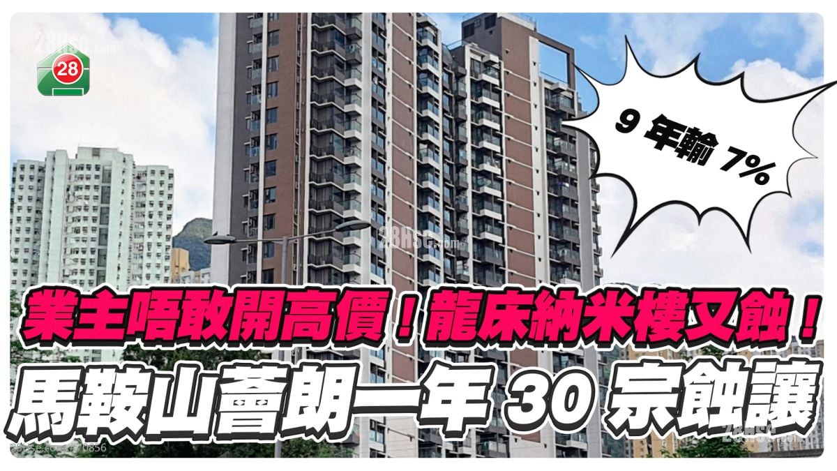 业主唔敢开高价！龙床纳米楼又蚀！马鞍山荟朗一年30宗蚀让
