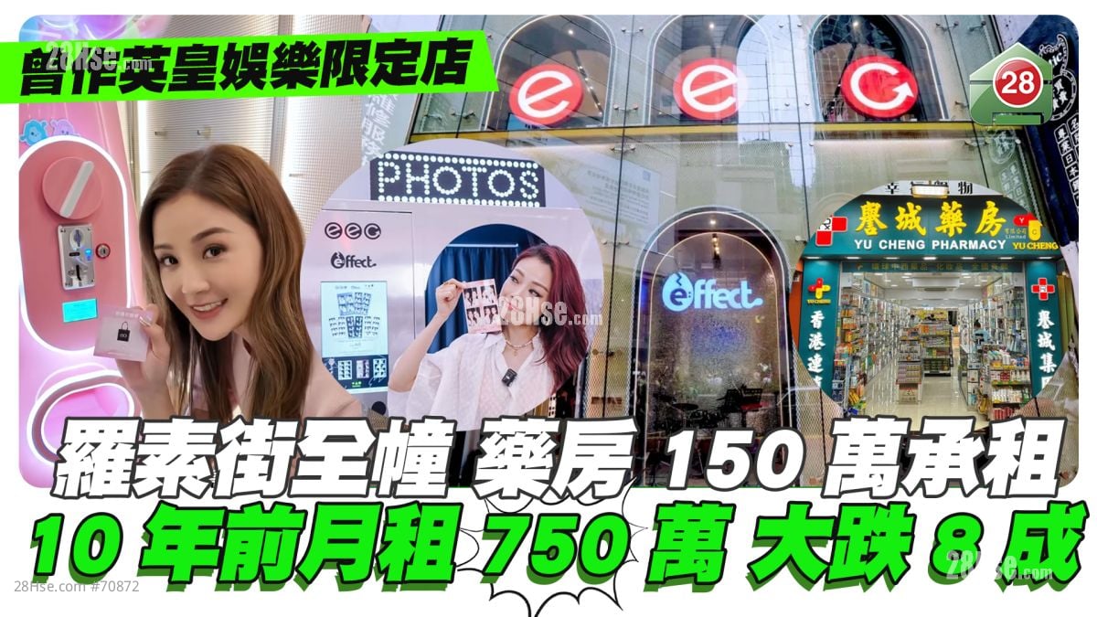 罗素街全幢药房150万承租10年前高峰期月租达750万大跌8成 曾作英皇娱乐限定店
