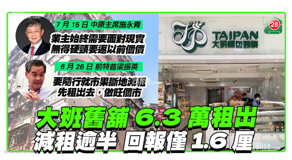 减租逾半租出大班旧铺回报仅1.6厘 施永青：无得硬颈要返以前个价