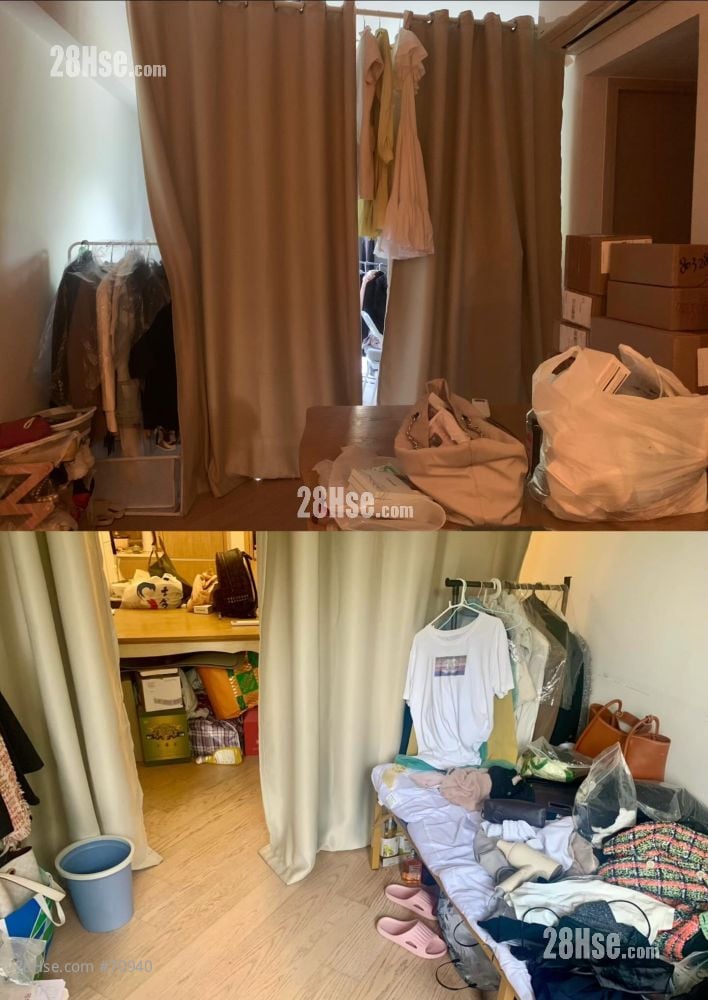 單位隔格簡陋，多以窗簾隔開（圖片來源:THREADS)