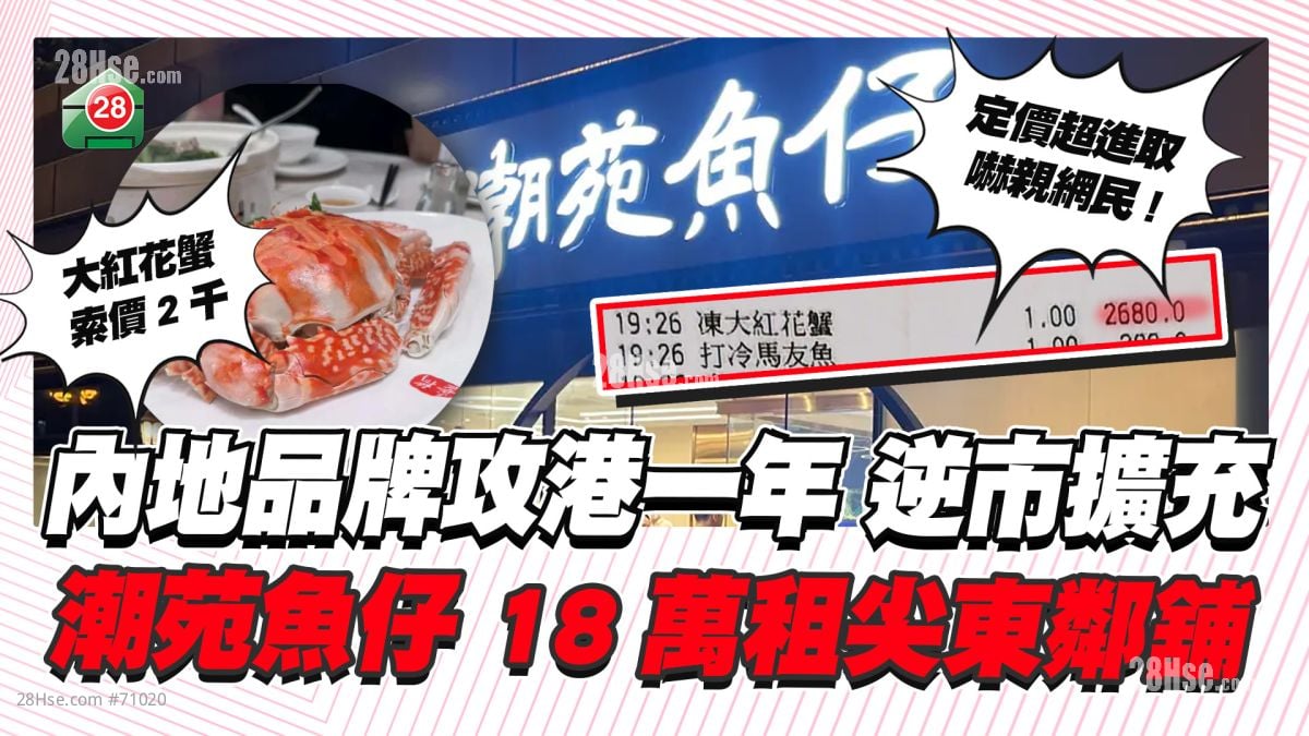 攻港一年｜内地品牌潮苑鱼仔 18万租尖东邻铺逆市扩充 定价进取曾惹热议！