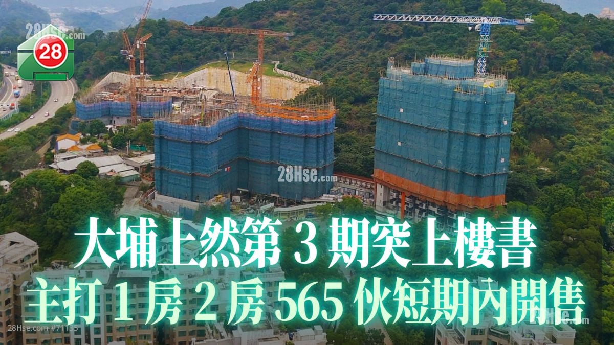 大埔上然第3期突上楼书 主打1房2房 565伙短期内开售