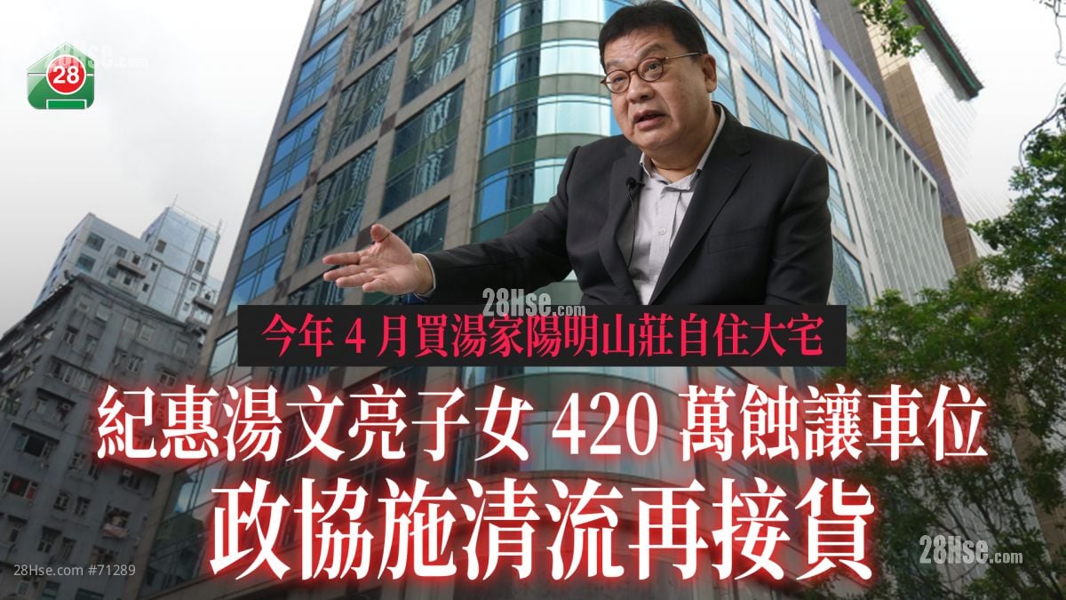 纪惠汤文亮子女420万蚀让车位 政协施清流再接货 今年4月买汤家阳明山庄自住大宅