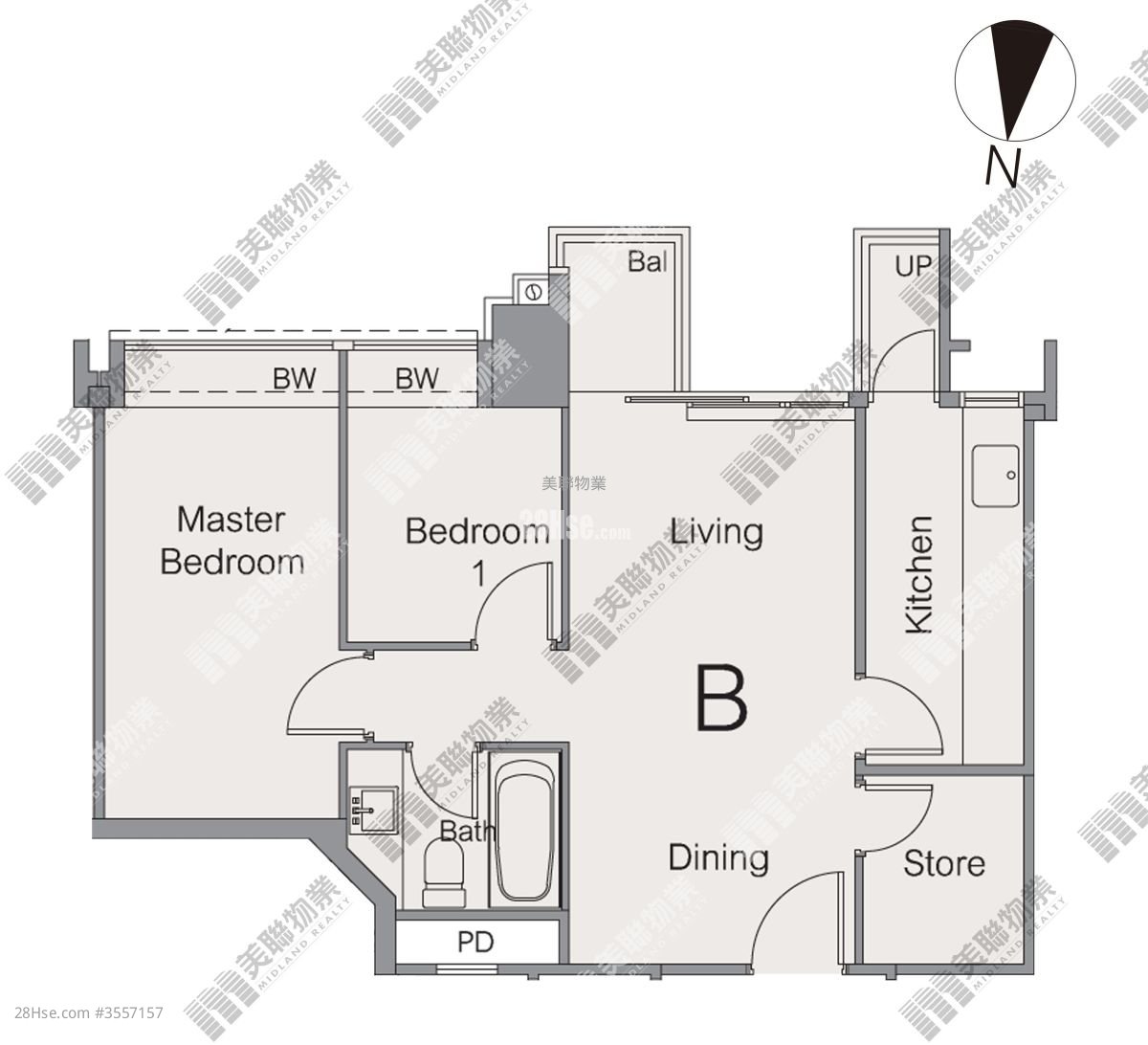Park Signature Sell 2 Bedrooms , 1 Bathroom 558 ft²