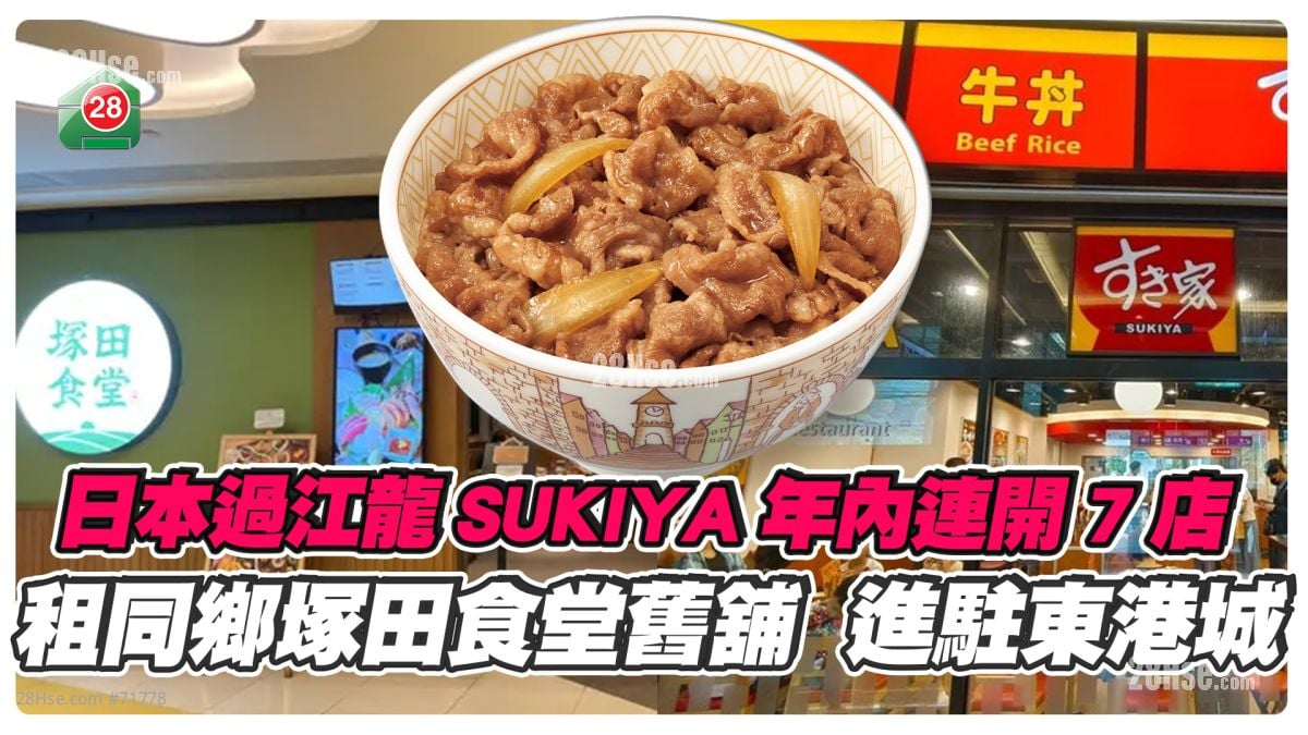 日本过江龙SUKIYA年内连开7店 租「同乡」冢田食堂旧铺 进驻东港城