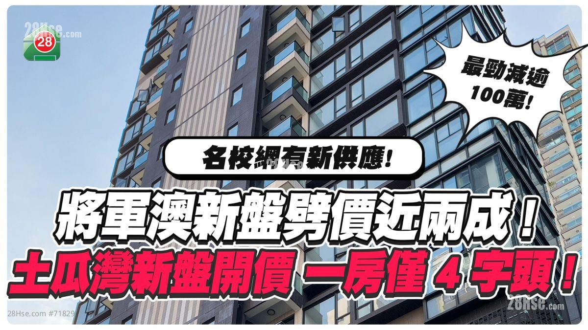 周末新盘懒人包｜土瓜湾名校网新盘突击  将军澳新盘最多劈价19%    激减近一球！