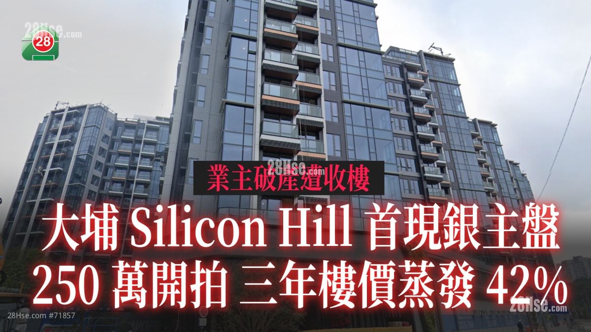 業主破產遭收樓 大埔Silicon Hill首現銀主盤 250萬開拍 三年樓價蒸發42%