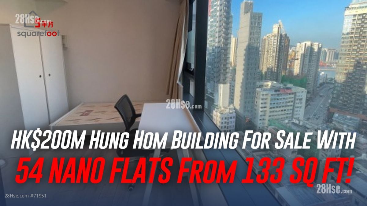 HK$200M Hung Hom Building For Sale With 54 NANO FLATS From 133 SQ FT!