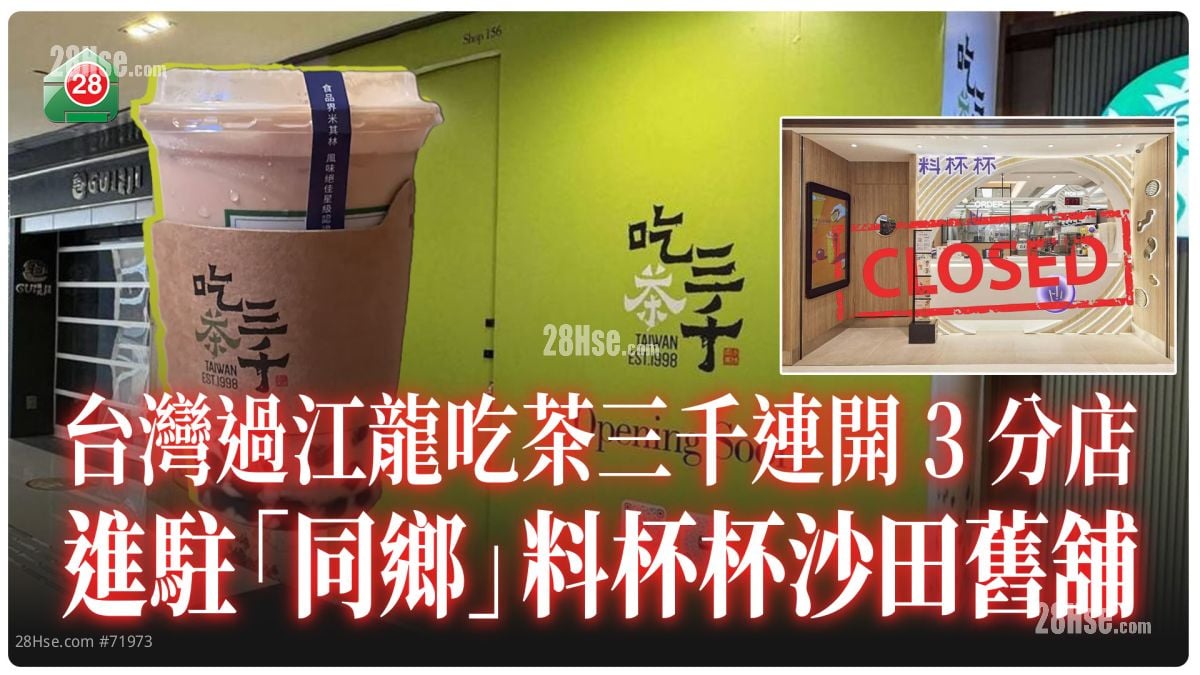 台湾过江龙吃茶三千连开三分店 进驻「同乡」料杯杯沙田旧铺