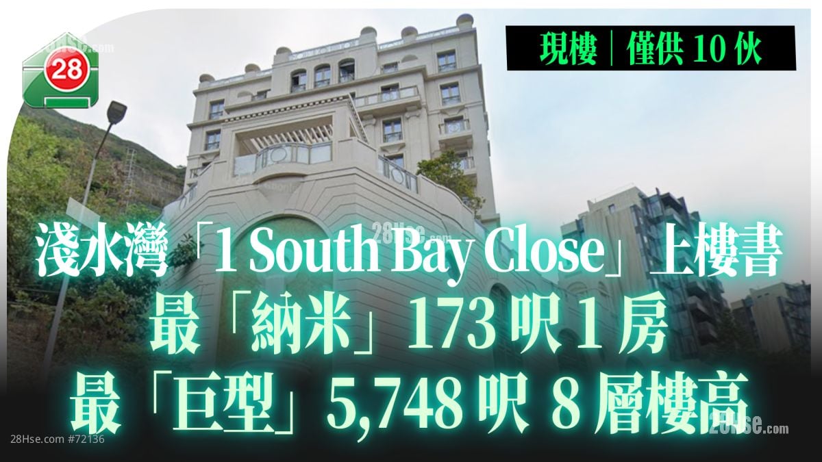 現樓僅供10伙｜樂聲電子「1 South Bay Close」上樓書 最「納米」173呎1房 最「巨型」5,748呎8層樓高