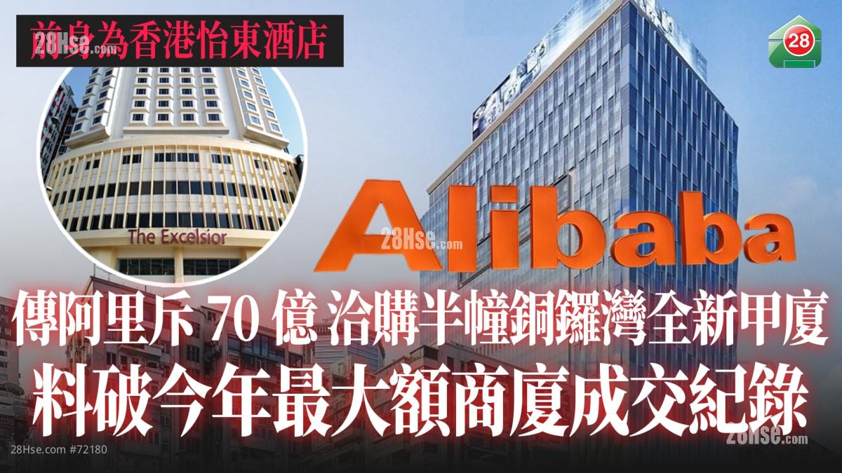 传阿里斥70亿洽购半幢怡东酒店重建项目　料破今年最大额商厦成交纪录