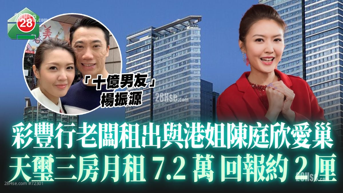 彩豐行老闆租出與港姐陳庭欣愛巢 天璽三房月租7.2萬回報約2厘