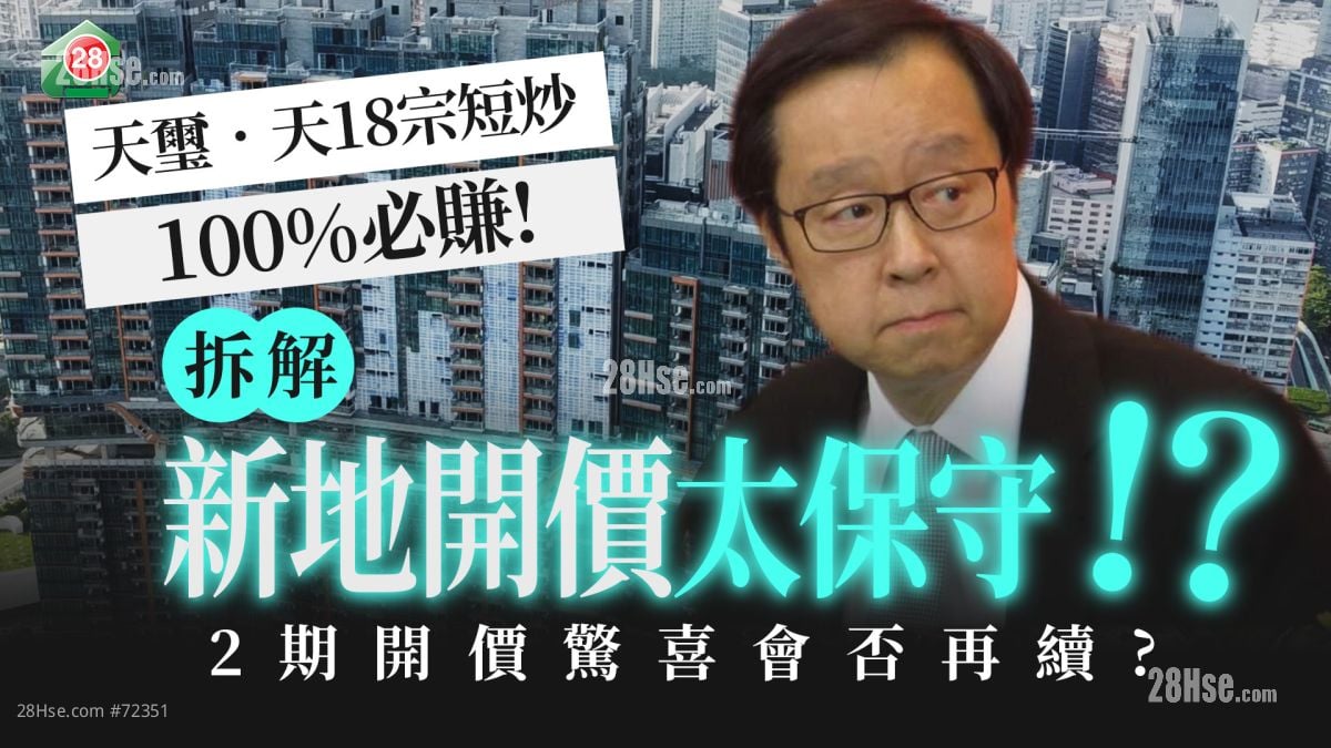 天玺．天18宗短炒100%必赚 新地开价太保守？｜2期开价惊喜会否再续?