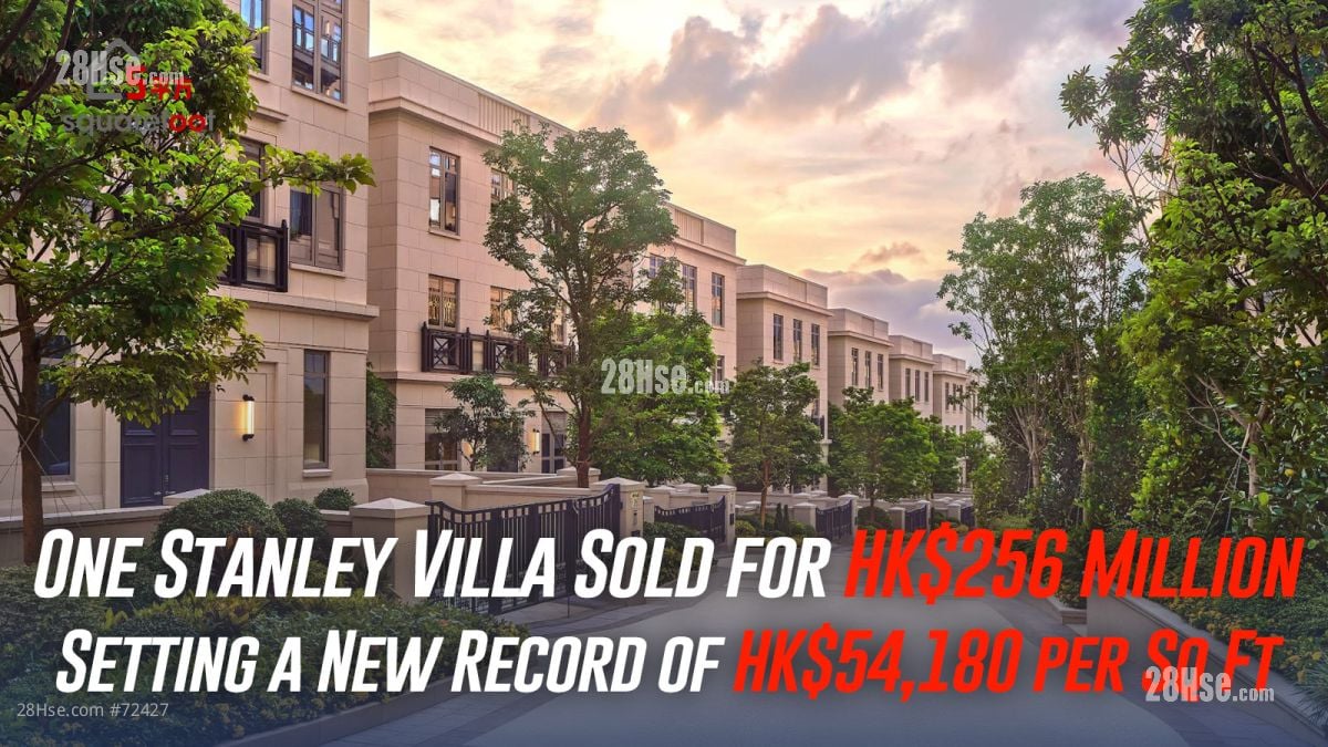 One Stanley Villa Sold for HK$256 Million, Setting a New Record of HK$54,180 per Sq Ft