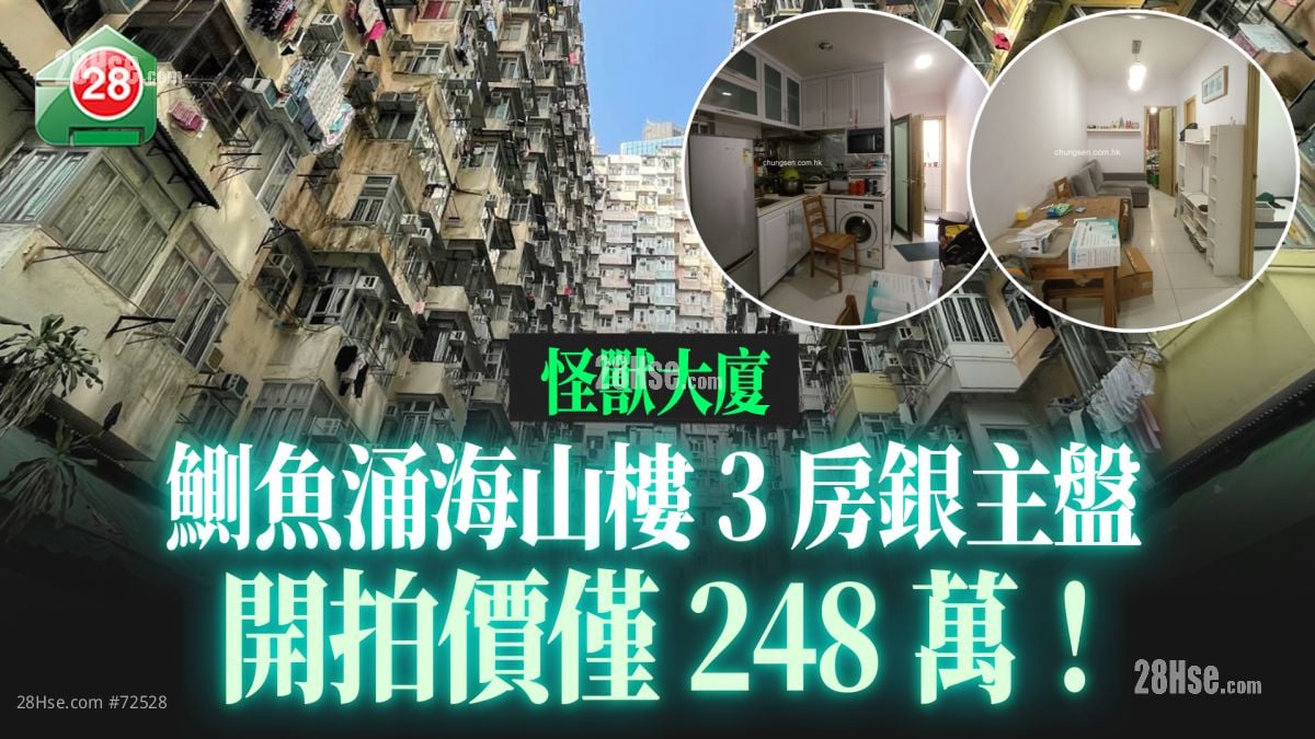 怪兽大厦｜鰂鱼涌海山楼3房银主盘 开拍价仅248万！