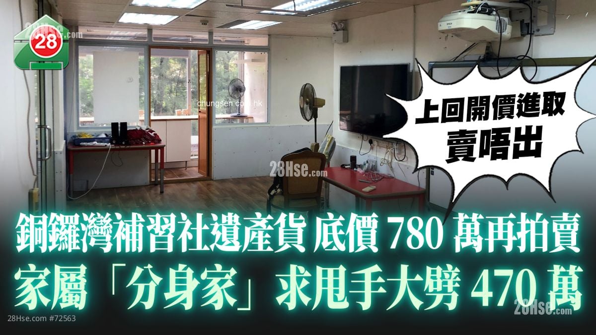 銅鑼灣補習社遺產貨 底價780萬再拍賣 家屬「分身家」求甩手大劈470萬