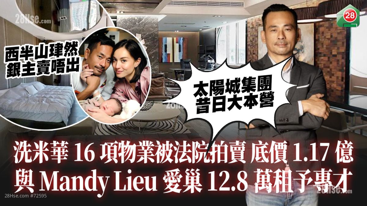 洗米华16项澳门物业被法院拍卖 底价1.17亿｜与Mandy Lieu半山爱巢银主卖唔出 12.8万租予内地专才