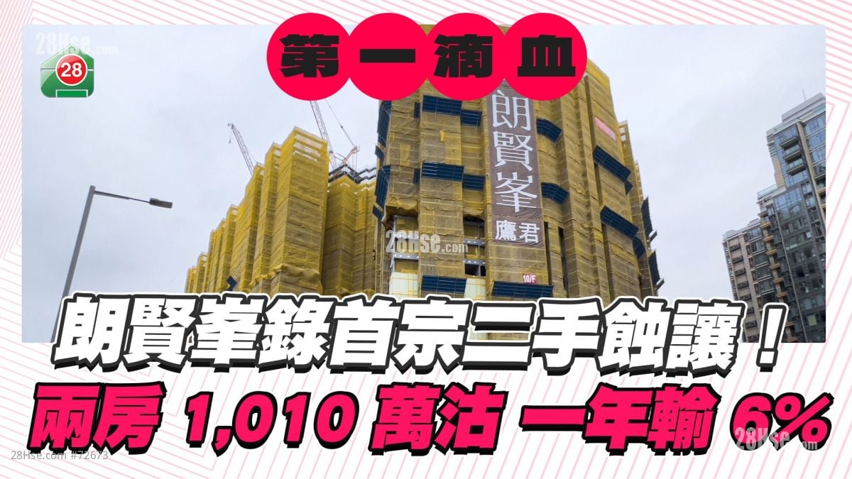 第一滴血！朗贤峯录首宗二手蚀让 两房1,010万沽 一年输6%