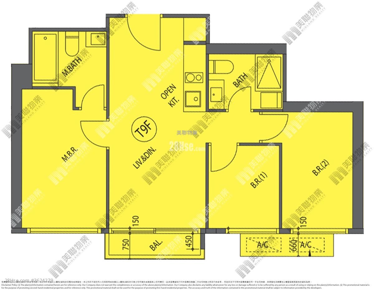 嘉匯 售盤 3 房 605 平方呎 嘉匯 售盤 3 房 605 平方呎
