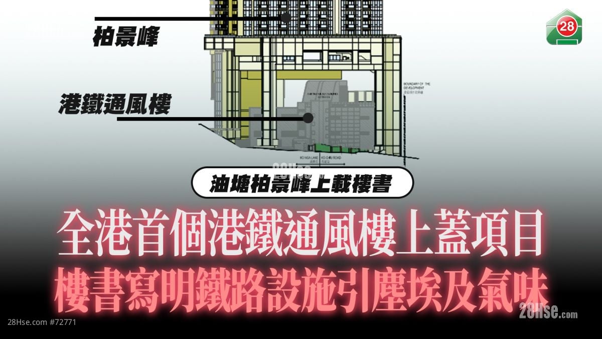 全港首个港铁通风楼上盖项目 油塘柏景峰楼书写明铁路设施会引尘埃同气味？
