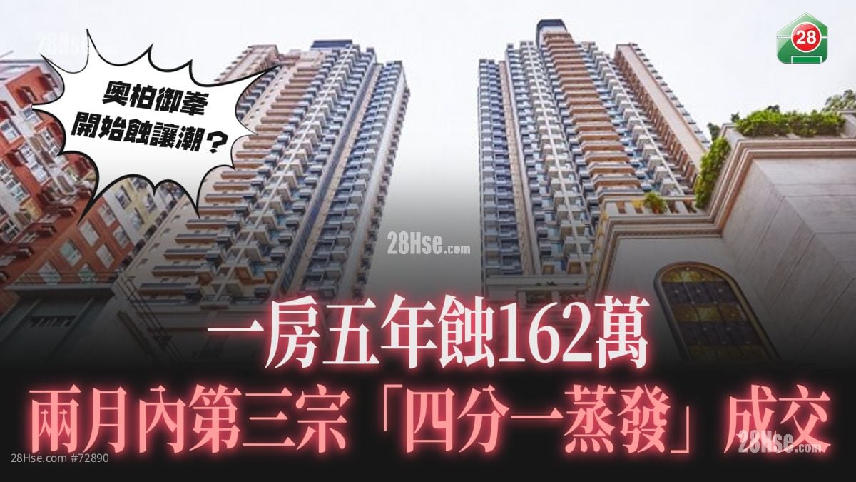 奥柏御峯开始蚀让潮？一房五年蚀162万  两月内第三宗「四分一蒸发」成交