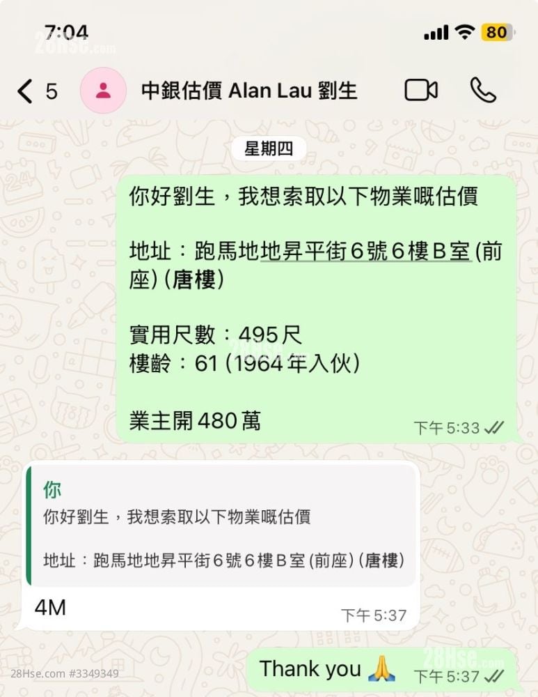 估價(中銀)