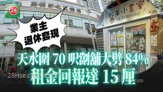 業主退休套現 天水圍70呎劏舖大劈84% 開價35萬 租金回報達15厘