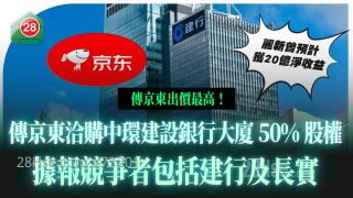 传京东洽购中环建行大厦50%股权 出价最高！竞争者包括长实及建行