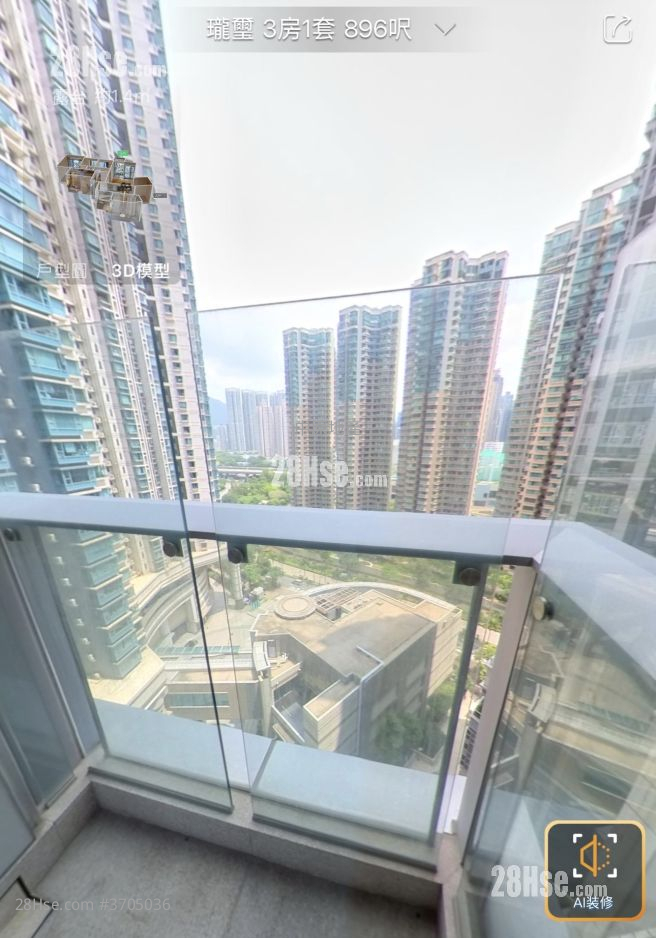 瓏璽 售盤 3 房 , 2 浴室 896 平方呎