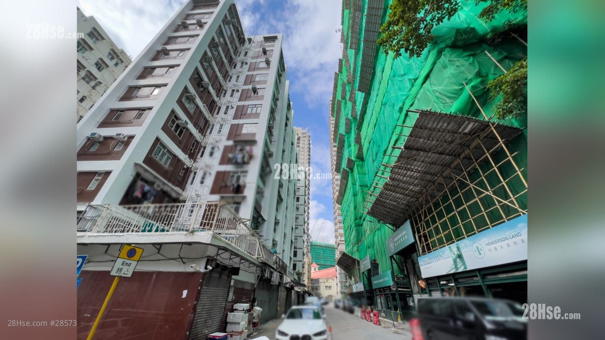 曉柏峰 周邊環境: 項目對面的新豪大廈 (圖片左方)