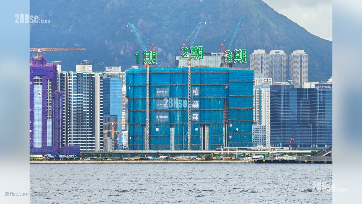 柏蔚森 II 周邊環境: 項目期數分佈 (從海上觀看)