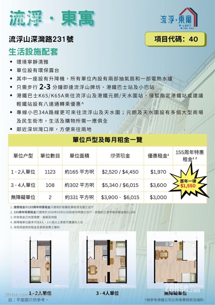 T-Loft@Lau Fau Rental Studio , 1 Bathroom 302 ft²