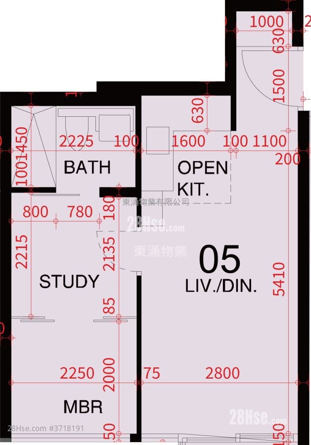 東環 租盤 1 房 , 1 浴室 412 平方呎