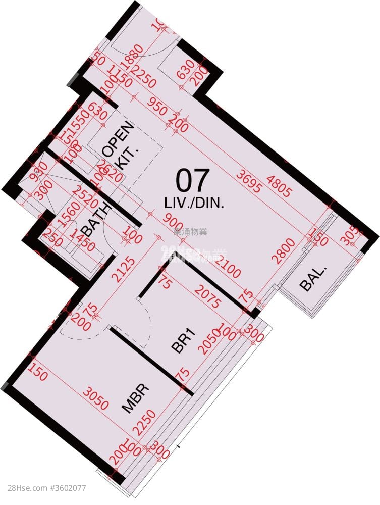 東環 售盤 2 房 , 1 浴室 461 平方呎