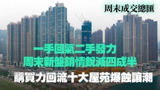 一手回气二手发力　周末新盘销情锐减四成半　购买力回流十大屋苑爆蚀让潮