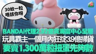 BANDAI代理商瑞华行2.92亿买金钟海富中心全层 玩具霸主一个月内狂掟3.9亿扫货 要卖1,300万粒扭蛋先够数