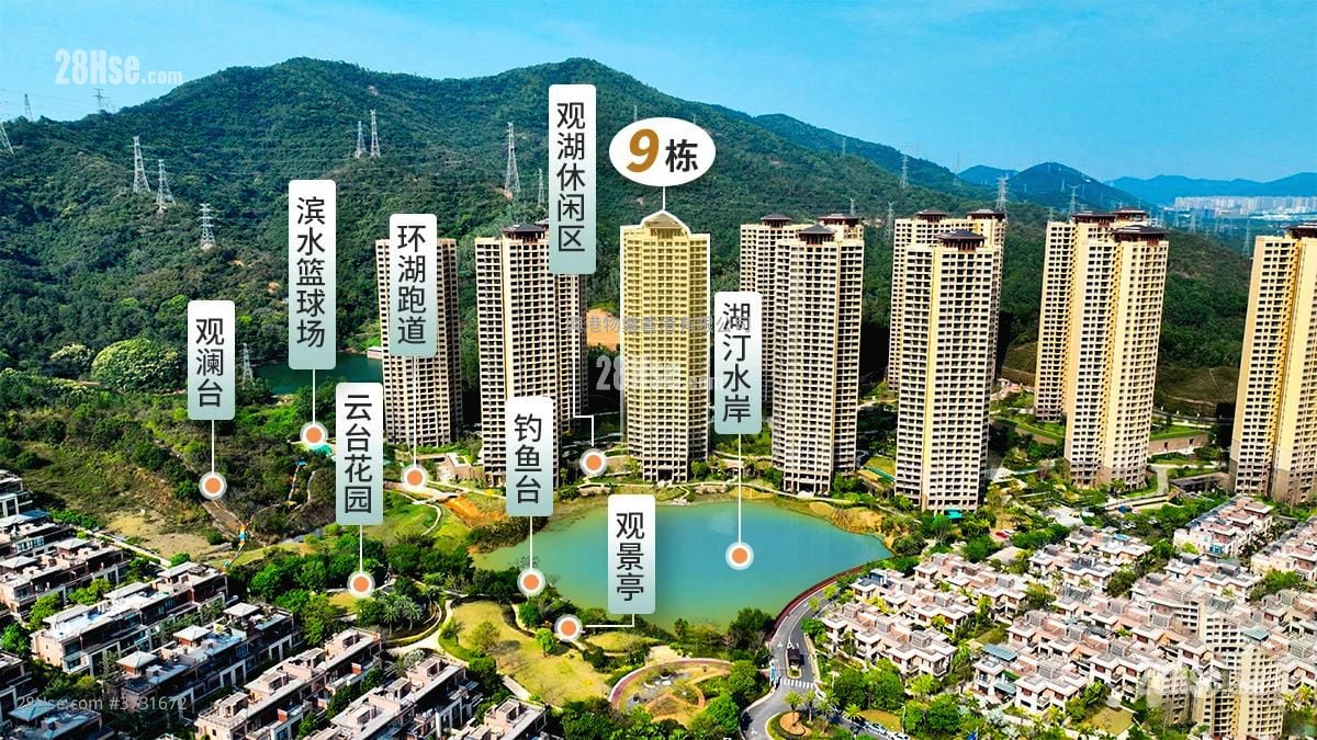 珠海北·华发湖景洋房，半山别墅 售盘 3 房 , 2 浴室