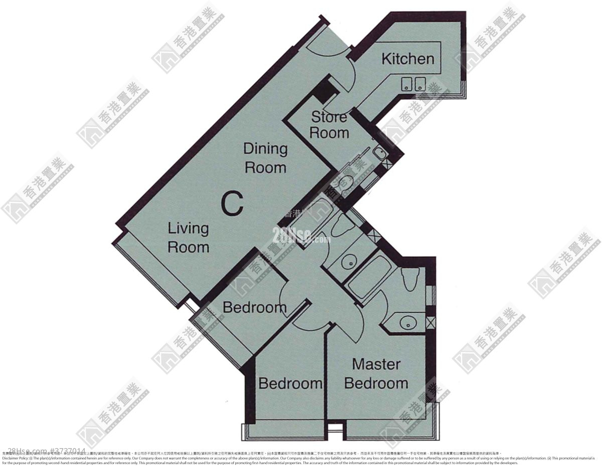 擎天半島 售盤 3 房 , 2 浴室 774 平方呎